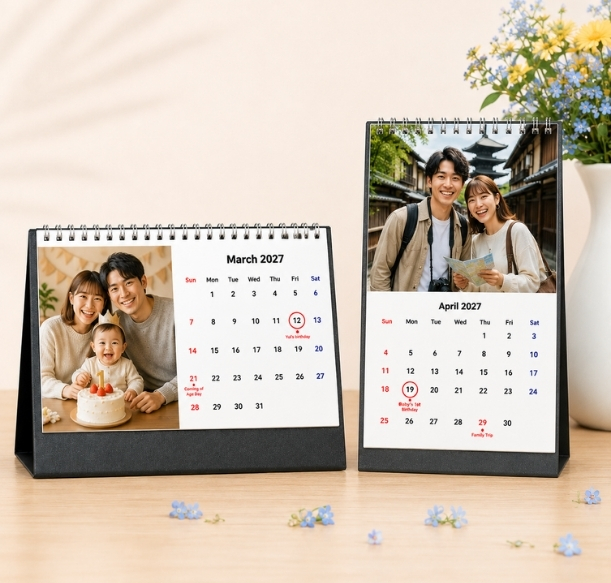 Family and mother daughter desk calender