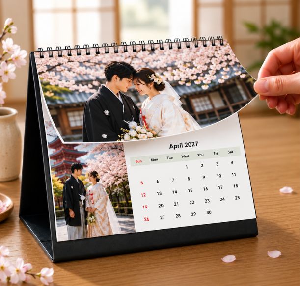 Order your 2027 yearly calendar with custom images, designed in Japan
