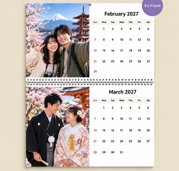 Friends memories photo wall calendar – custom hanging wall calendar
