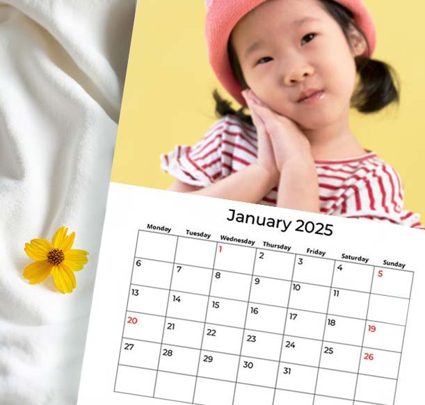 Custom photo wall calendar for classrooms in Japan - japanese calendar year