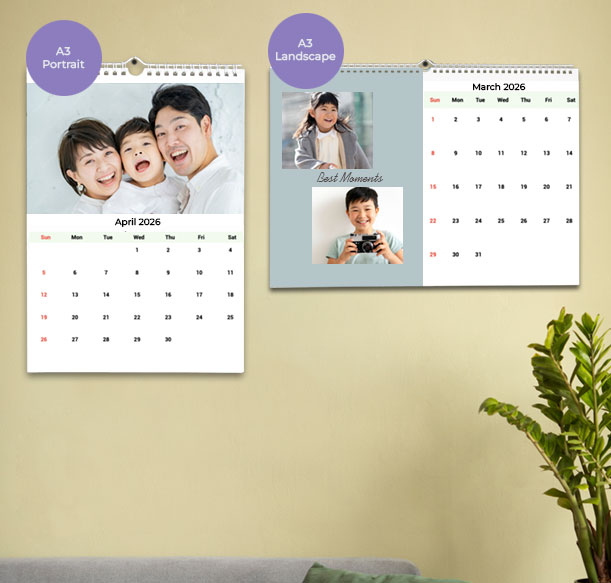 Custom photo wall calendar for classrooms in Japan - japanese calendar year