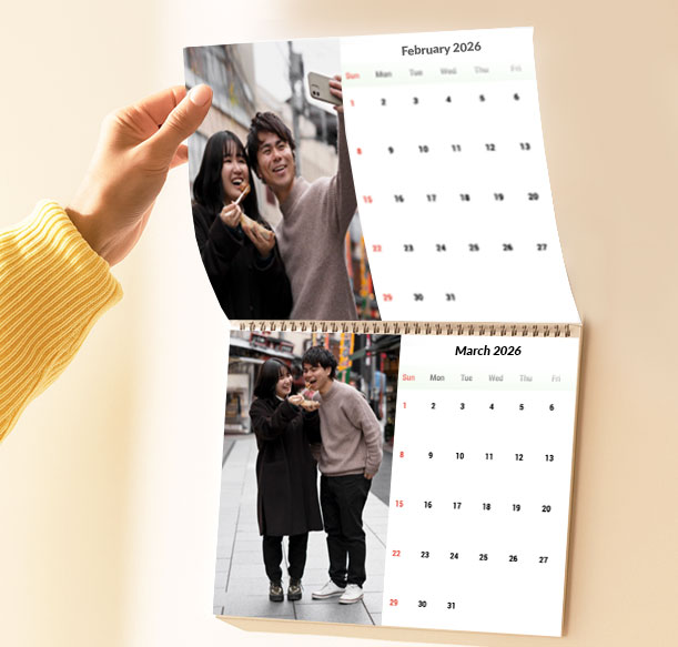 A4 landscape wall calendar with personal memories - japan year calendar