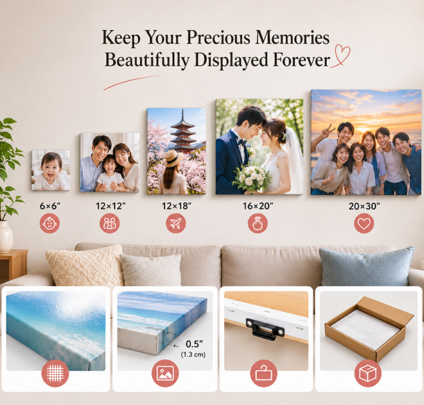 High-quality custom canvas print of a mother and child, perfect for home decor in Japan.