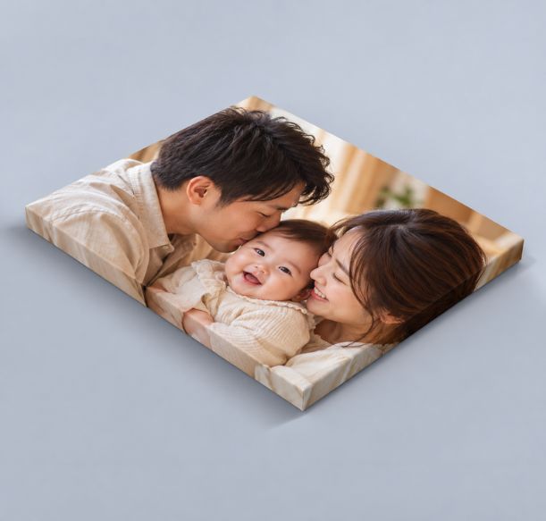 High-quality custom canvas print of a mother and child, perfect for home decor in Japan.