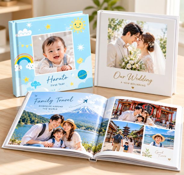 Personalized Hardcover Photo Book – Father and Baby Memory Album in Japan