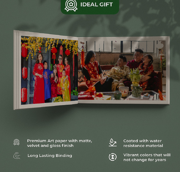 Custom hardcover photo book for birthday