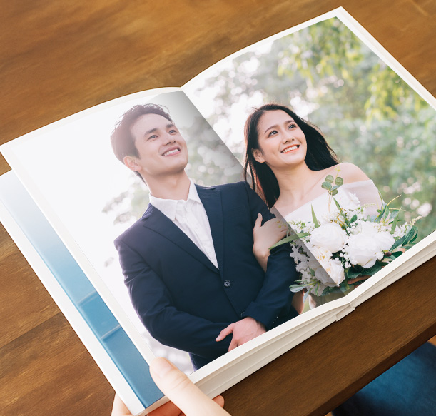 Personalised hardcover photo book of a family
