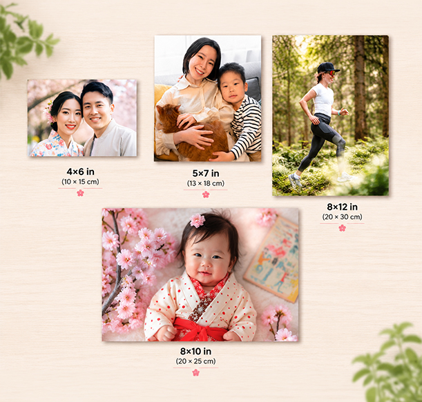 Print photos online in Tokyo, photo collage with flower vase