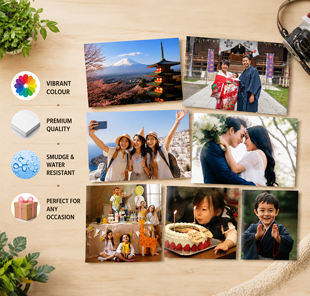 Order photos online in Tokyo, party photos with dimensions