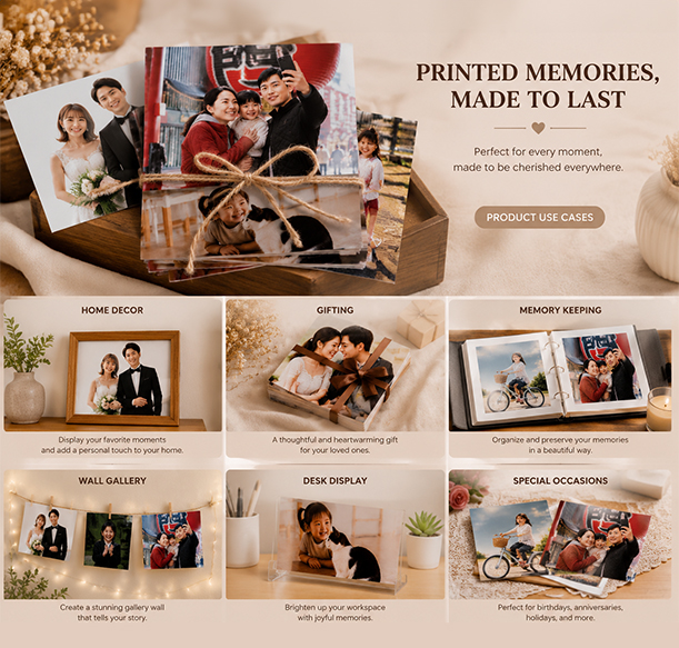 Photo printing services in Tokyo, baby photos in a journal