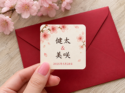 Personalised photo stickers for gift bags 
