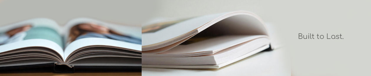 High-quality softcover photo book open view – family album with strong binding Japan