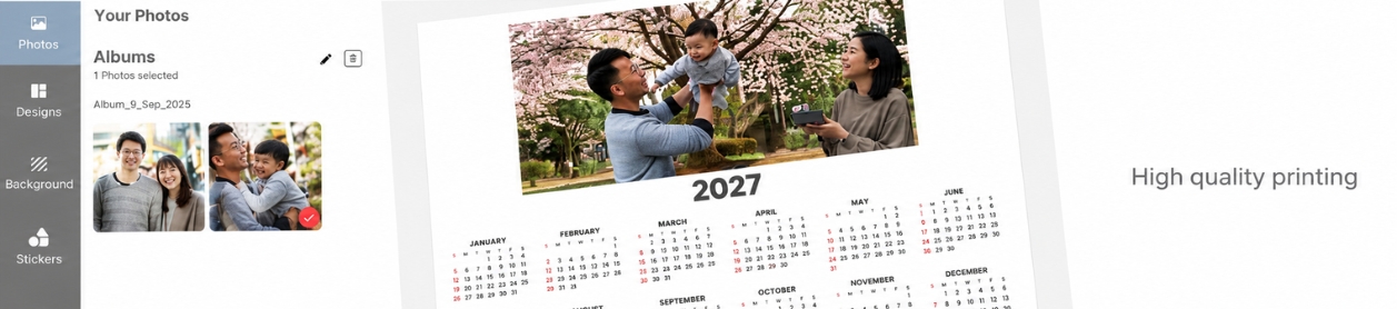 Clear 12-month dates poster layout for calendar poster 2027 (Hong Kong)