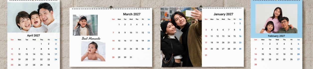 日本の風景写真を使ったカスタムカレンダーデザイン – 2026年日本向けフォト壁掛けカレンダー