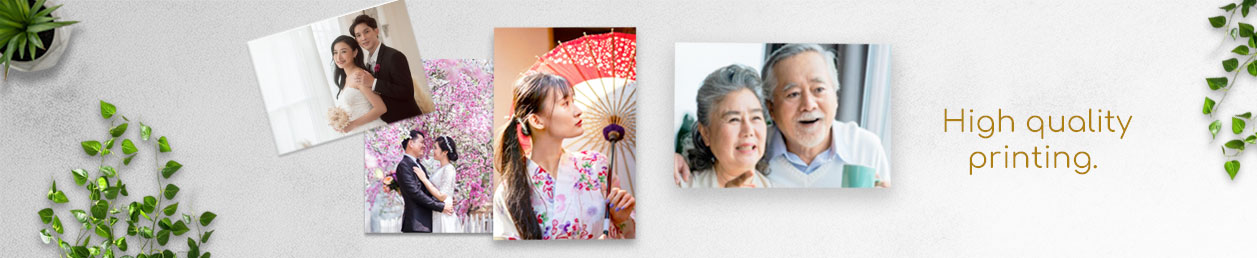 Different sized framed photos prints for various occasions