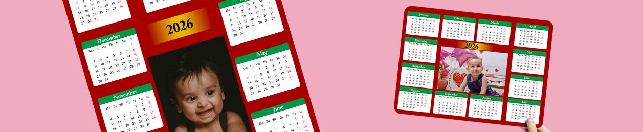 Magnetic fridge calendar with baby photos, 2025, durable and water-resistant.