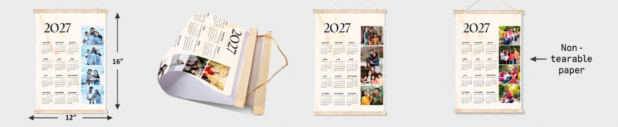 Personalised photo magnets arranged in a visually appealing layout, showcasing various family memories and occasions.