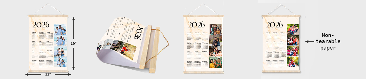 Hanging wall calendar with non tearable paper