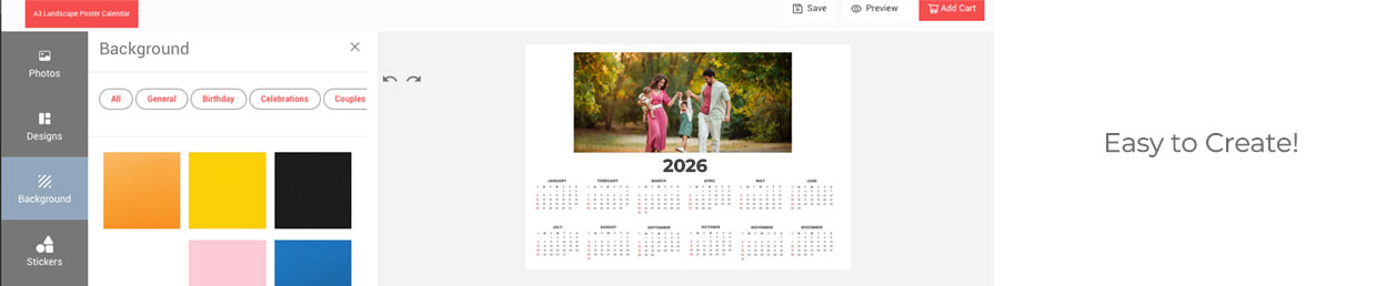 Premium Materials of Poster Calendar Printing Online