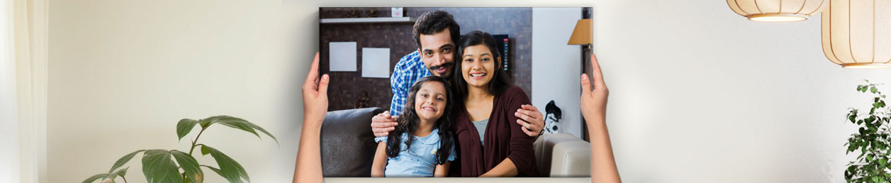 Personalised photo magnets arranged in a visually appealing layout, showcasing various family memories and occasions.