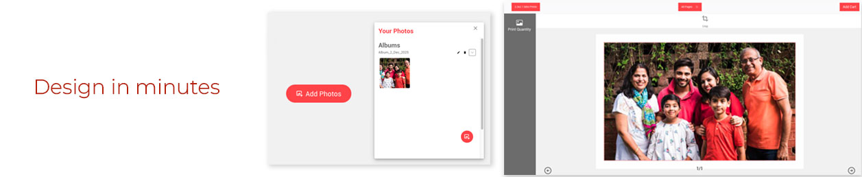 Small sized photo prints collage