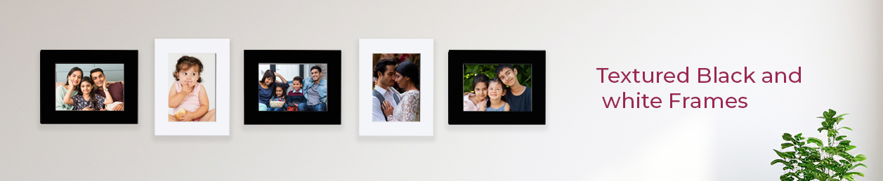 Customizable table photo frame with collage of personal photos displayed on a table