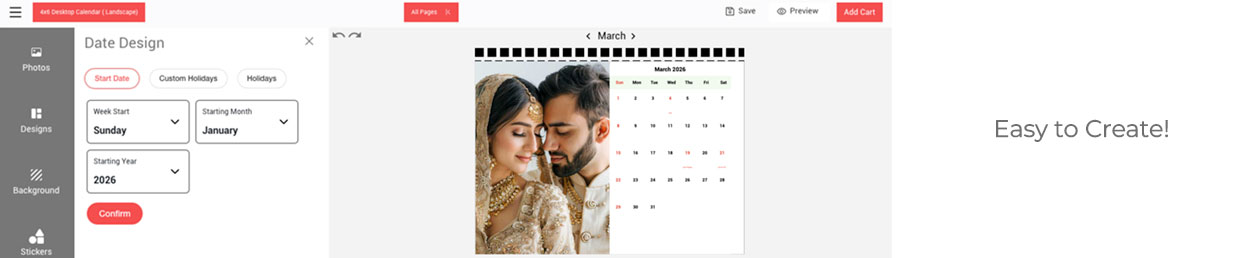 Premium materials used in personalised desk calendar 2025–2026 – custom print India