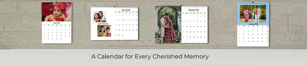 Personalised calendar 2025-2026 with photo customization, buy wall calendar online India, Bangalore