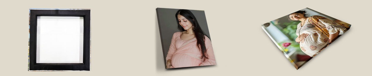 Personalised photo magnets arranged in a visually appealing layout, showcasing various family memories and occasions.