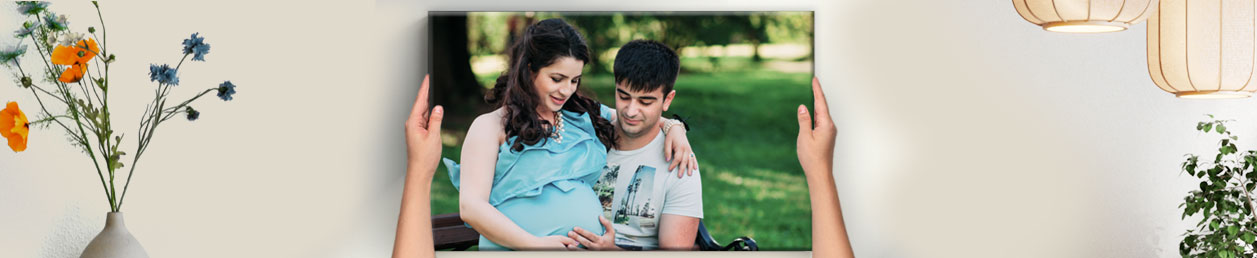 Icons for uploading, cropping, customising, and checking out for creating your perfect fridge magnet online