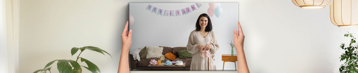 Personalised photo magnets arranged in a visually appealing layout, showcasing various family memories and occasions.