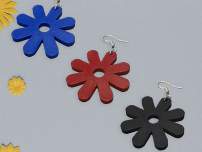 3D Printed Flower Earrings