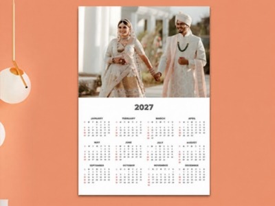 Custom photo calendar 2027 with poster layout and custom calendar printing 