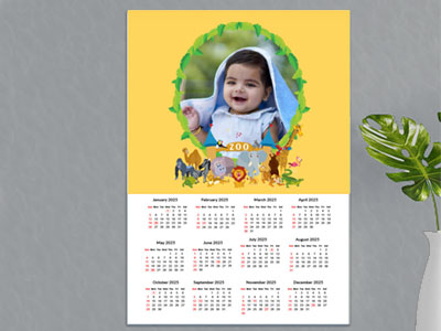 Custom photo calendar 2025 with poster layout and custom calendar printing 