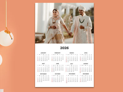 Custom photo calendar 2025 with poster layout and custom calendar printing 