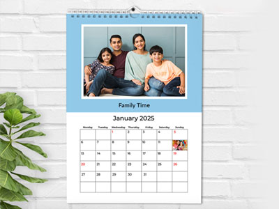 Customized wall calendar 2025 with family photos and custom calendar printing