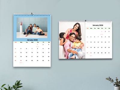 Customized wall calendar 2025 with family photos and custom calendar printing