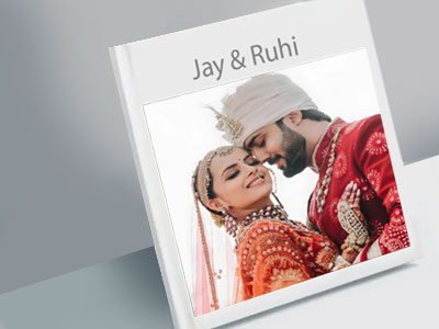 Elegant wedding photo album books printed through online services