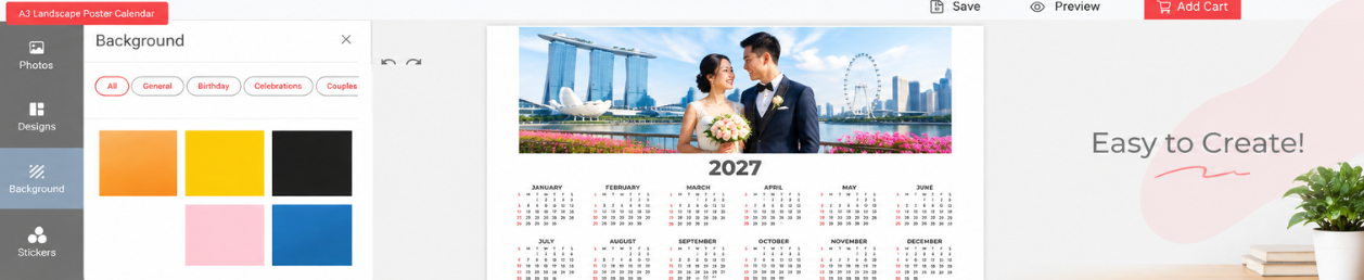 Premium Materials of Poster Calendar Printing Online