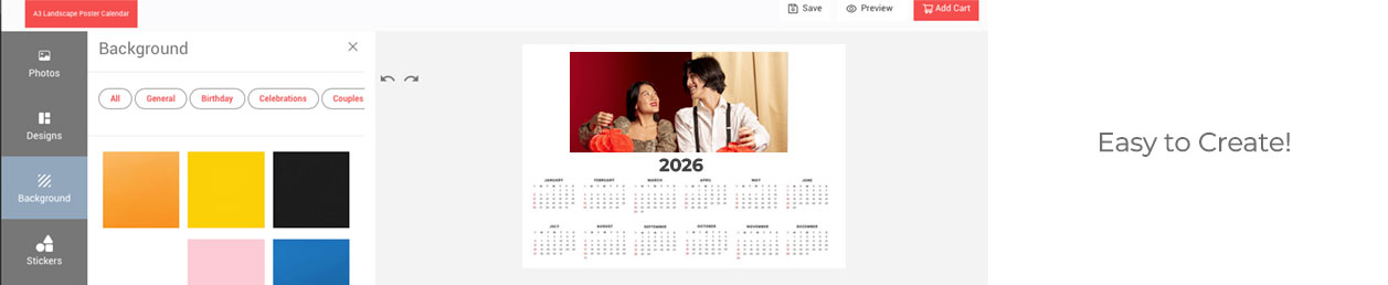 Premium Materials of Poster Calendar Printing Online