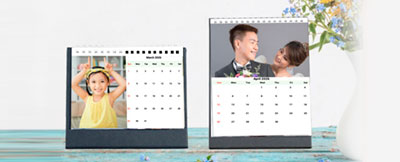 Custom desktop photo calendar with personalisation options - ideal for office use, calendar printing Singapore