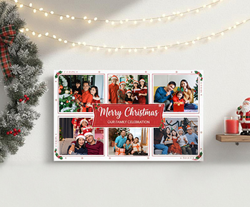 Collage Poster with Holiday Photos Christmas gift exchange ideas with festive memories