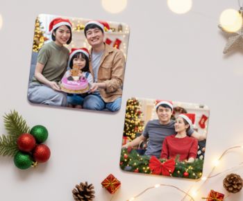 Photo Magnets with Kids in Santa Hats Unique Christmas gift ideas for colleagues and friends