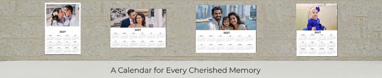 Calendar planner poster with photos and birthday reminders, designed to help users stay organized