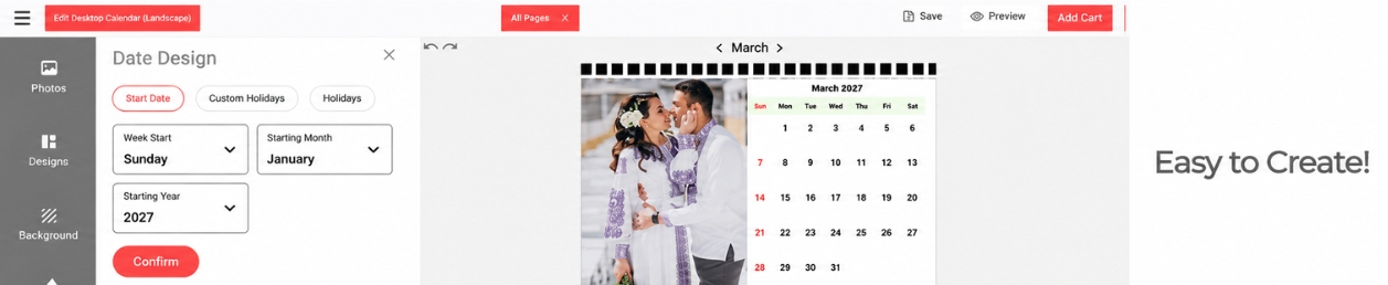 Premium personalized desk calendar 2027, available in Dubai for offices, businesses, and corporate use