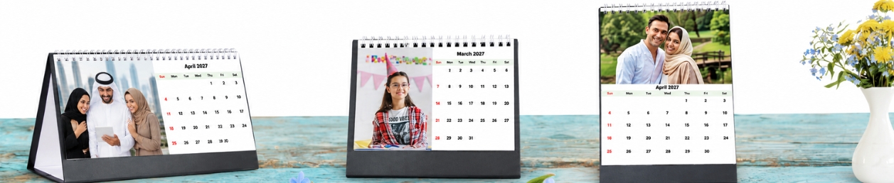 Desk calendar 2027 with birthday and anniversary reminders, available in UAE for offices, businesses, and NGOs