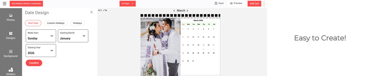 Premium personalized desk calendar 2025-2026, available in Dubai for offices, businesses, and corporate use