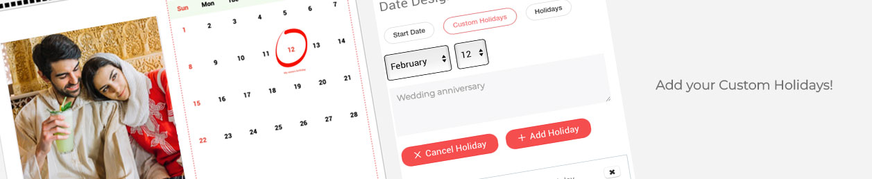 Customizable table calendar 2025-2026 with personalized dates and photos in UAE for schools, businesses, and offices