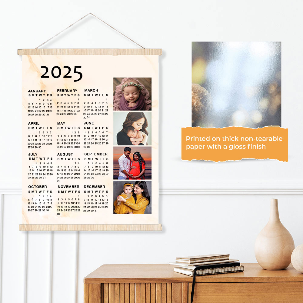 Baby shower pictures wall hanging calendars