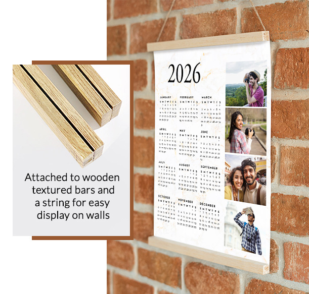  Wall hanging calendars with wooden